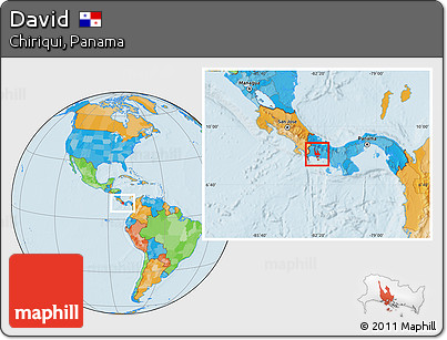 Political Location Map of David
