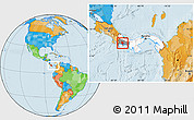Political Location Map of David, highlighted country, highlighted parent region, within the entire country