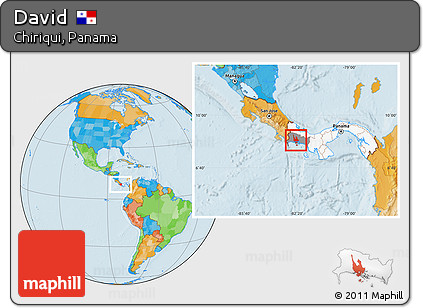 Political Location Map of David, highlighted country, highlighted parent region