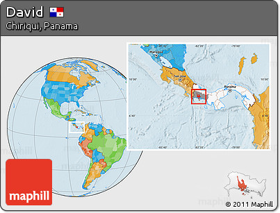 Political Location Map of David, highlighted country, highlighted parent region