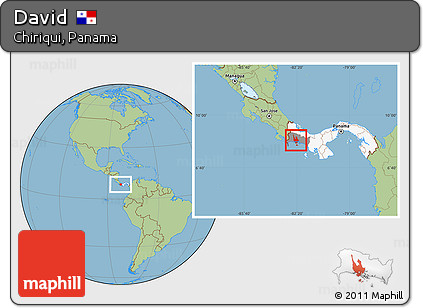Savanna Style Location Map of David, highlighted country, highlighted parent region