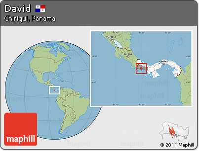 Savanna Style Location Map of David, highlighted country, highlighted parent region