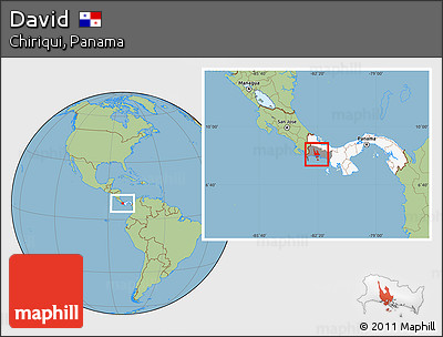 Savanna Style Location Map of David, highlighted country, highlighted parent region