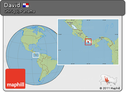 Savanna Style Location Map of David, highlighted parent region