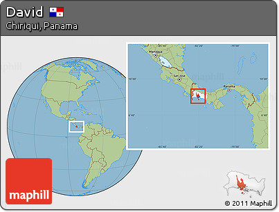 Savanna Style Location Map of David, highlighted parent region