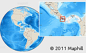 Shaded Relief Location Map of David, highlighted country, highlighted parent region