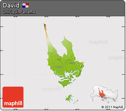 Physical Map of David, cropped outside