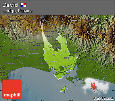 Physical Map of David, darken