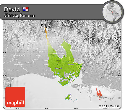Physical Map of David, lighten, desaturated