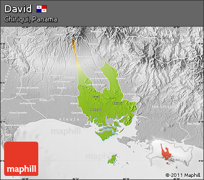 Physical Map of David, lighten, desaturated