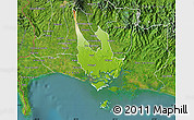 Physical Map of David, satellite outside