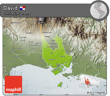 Physical Map of David, semi-desaturated