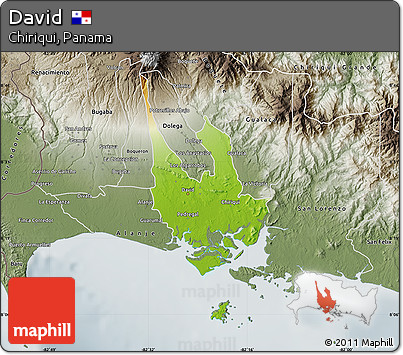 Physical Map of David, semi-desaturated
