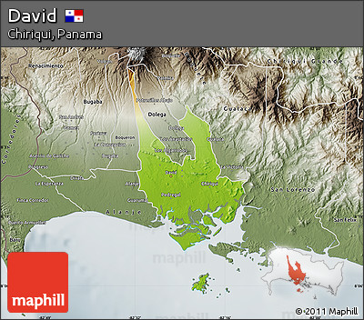 Physical Map of David, semi-desaturated
