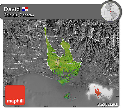Satellite Map of David, desaturated