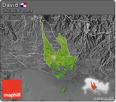 Satellite Map of David, desaturated