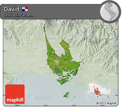 Satellite Map of David, lighten