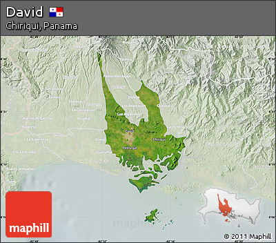 Satellite Map of David, lighten