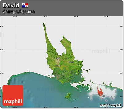 Satellite Map of David, single color outside