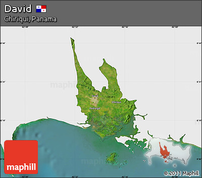 Satellite Map of David, single color outside