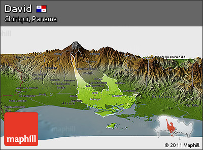 Physical Panoramic Map of David, darken