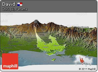 Physical Panoramic Map of David, darken
