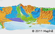 Physical Panoramic Map of David, political outside