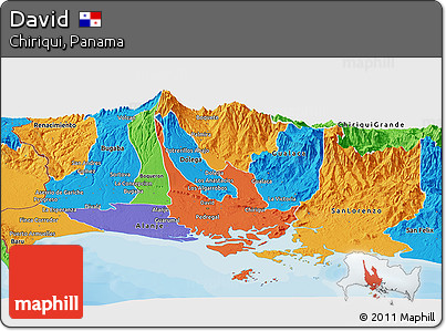 Political Panoramic Map of David