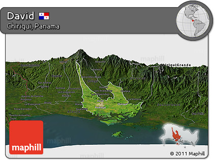 Satellite Panoramic Map of David, darken