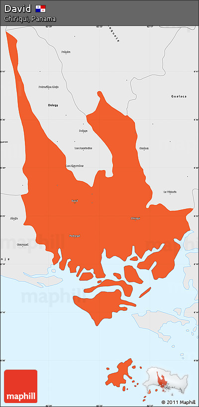 Political Simple Map of David, single color outside, borders and labels