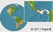 Satellite Location Map of Gualaca, highlighted country