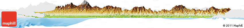 Physical Horizon Map of Chiriqui, single color outside