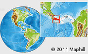 Physical Location Map of Chiriqui, highlighted country, within the entire country