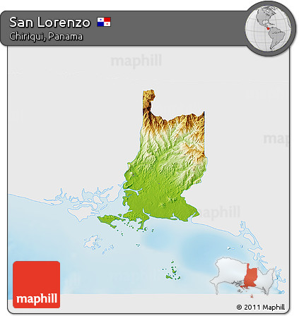 Physical 3D Map of San Lorenzo, single color outside