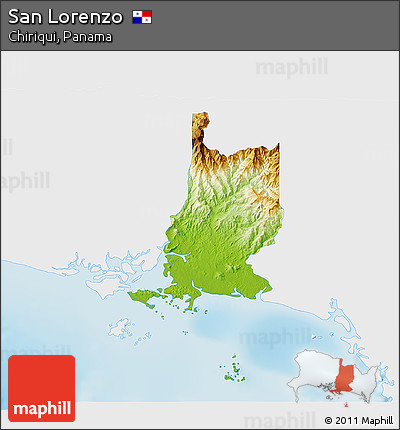 Physical 3D Map of San Lorenzo, single color outside