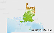 Physical 3D Map of San Lorenzo, single color outside