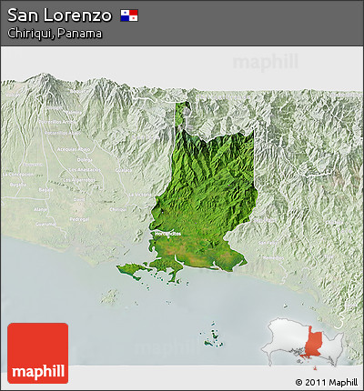 Satellite 3D Map of San Lorenzo, lighten