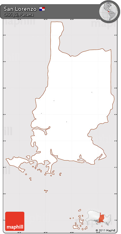 Classic Style Simple Map of San Lorenzo, cropped outside