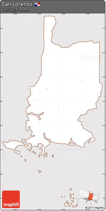 Classic Style Simple Map of San Lorenzo, cropped outside