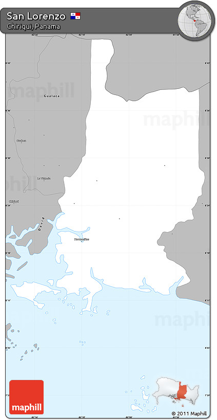 Gray Simple Map of San Lorenzo