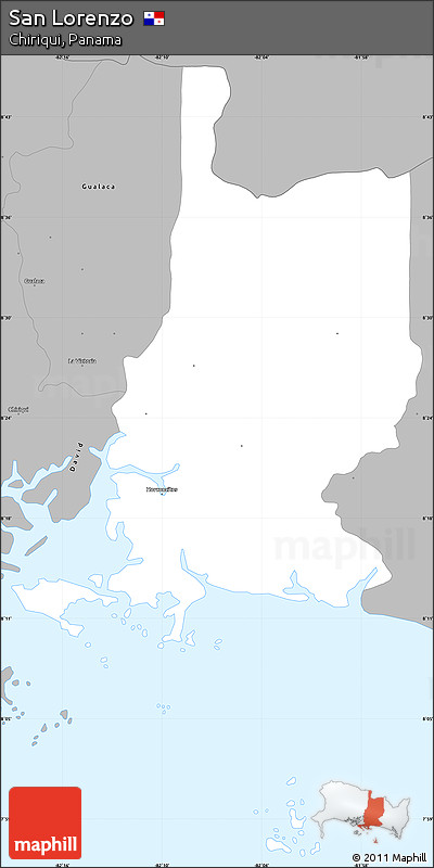 Gray Simple Map of San Lorenzo