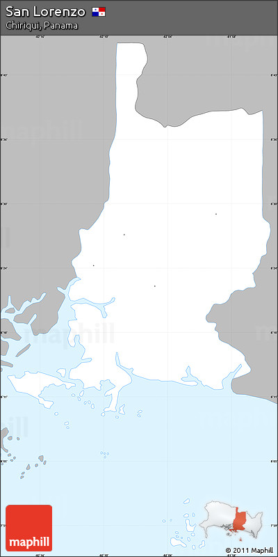 Gray Simple Map of San Lorenzo, single color outside