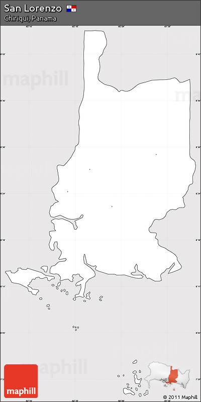 Silver Style Simple Map of San Lorenzo, cropped outside