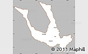 Gray Simple Map of Nata, cropped outside