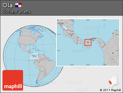 Gray Location Map of Ola