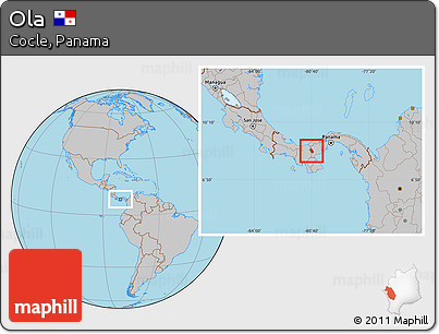 Gray Location Map of Ola