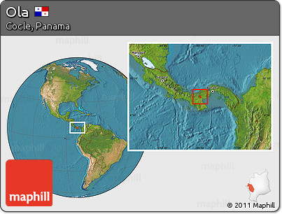 Satellite Location Map of Ola