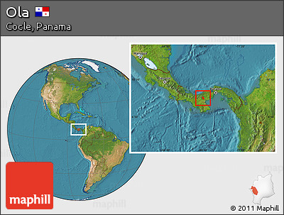 Satellite Location Map of Ola