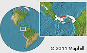 Satellite Location Map of Ola, highlighted country, highlighted parent region