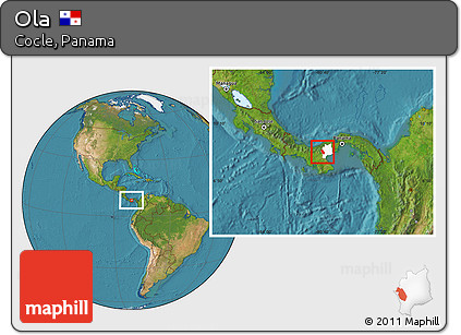 Satellite Location Map of Ola, highlighted parent region